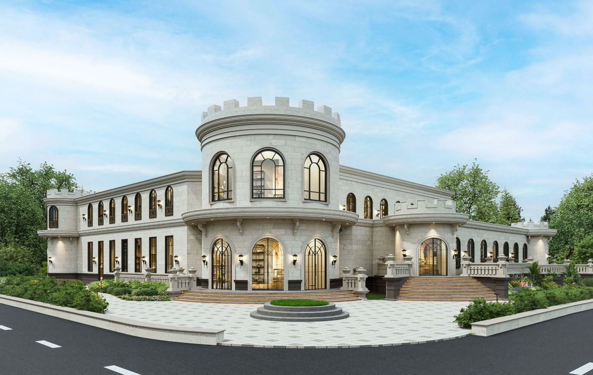 Shul with a domed tower